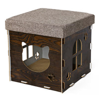 HKM-0523581 Multifunctional Cat Bed with Detachable Grinding Claw and Cozy Cushion - Medium Size