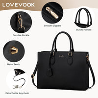 HKM-052371 Oversized PU Leather Tote Bag with Large Capacity for Office and Laptop Use