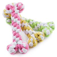 HKM-0524349 Hand-Woven Cotton Rope Bone Toy - Durable 15cm Pet Chew Feature