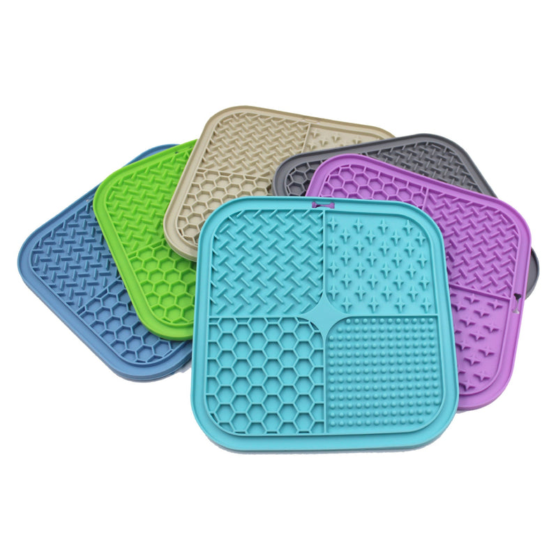 HKM-052435 Pet Licking Pad Silicone Pet Food Suction Cup Anti-choke Slow Feeding Bowl Dog Licking Pad