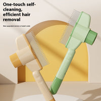 HKM-0525117 Dual-Length Self-Cleaning Pet Comb for Dogs and Cats, Durable Grooming Tool with Rounded Teeth