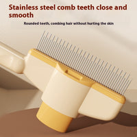 HKM-0525117 Dual-Length Self-Cleaning Pet Comb for Dogs and Cats, Durable Grooming Tool with Rounded Teeth