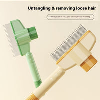 HKM-0525117 Dual-Length Self-Cleaning Pet Comb for Dogs and Cats, Durable Grooming Tool with Rounded Teeth