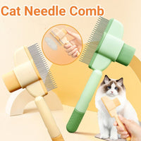 HKM-0525117 Dual-Length Self-Cleaning Pet Comb for Dogs and Cats, Durable Grooming Tool with Rounded Teeth