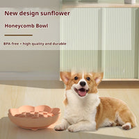HKM-0525501 Eco-Friendly Non-Slip Slow Feed Dog Bowl in Soft Peach, Olive Green, Egg Yolk, Red, and Pink