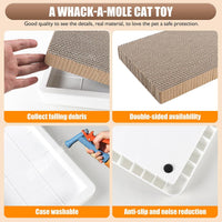 HKM-0526781 Interactive Cat Scratcher Toy with Whack-a-Mole Functionality - Eco-Friendly Cardboard Scratching Pad for Indoor Cats