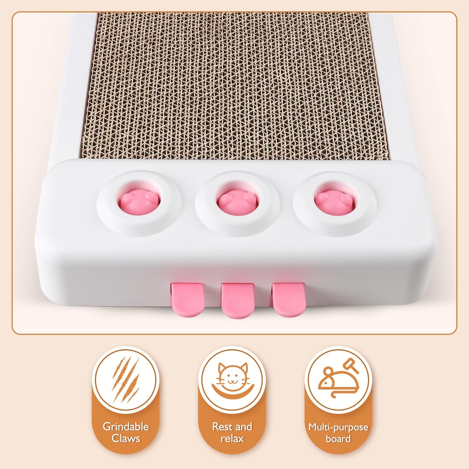 HKM-0526781 Interactive Cat Scratcher Toy with Whack-a-Mole Functionality - Eco-Friendly Cardboard Scratching Pad for Indoor Cats