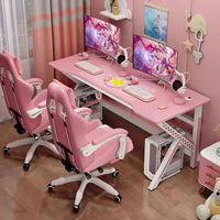 HKM-052691 Adjustable Pink Metal Gaming and Home Office Table