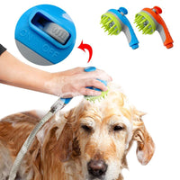 HKM-052755 Dog Shower Brush with Massage and Shampoo Function - ABS and Rubber Material, Convenient Pet Cleaning Tool