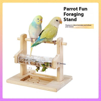 HKM-0527933 Solid Wood Foraging Station Rack for Birds and Parrots