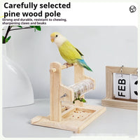 HKM-0527933 Solid Wood Foraging Station Rack for Birds and Parrots