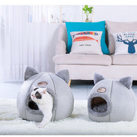 HKM-0529341 Cozy Semi-Enclosed Pet Nest with Soft Plush and Cushioning Materials