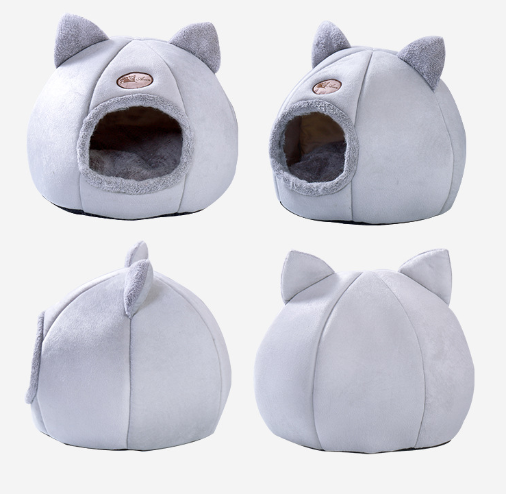 HKM-0529341 Cozy Semi-Enclosed Pet Nest with Soft Plush and Cushioning Materials