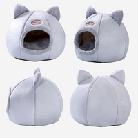 HKM-0529341 Cozy Semi-Enclosed Pet Nest with Soft Plush and Cushioning Materials
