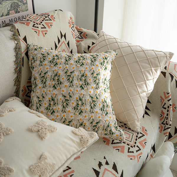 HKM-052947 European Style Garden Floral Pillowcase Set with Cushion Core - 45x45cm & 30x50cm Options