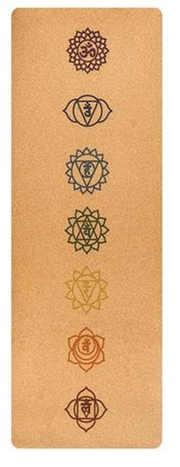 HKM-053011 7 Chakra Cork Yoga Mat for Balanced Energy and Eco-Friendly Practice