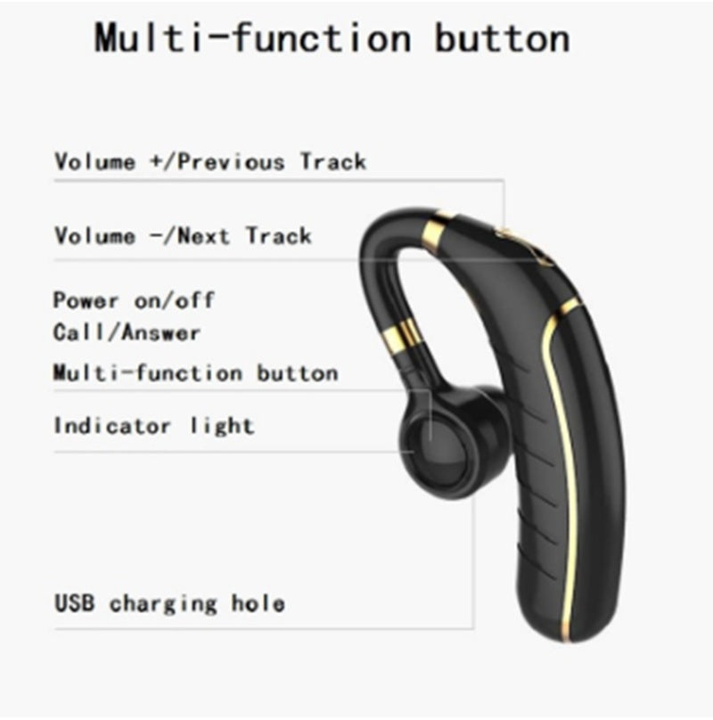 HKM-053011 Wireless Bluetooth Headset with Long Standby, Stereo Sound, Voice Control, and Dual Ear Connectivity