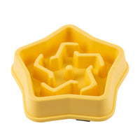 HKM-0531261 Slow Feed Dog Bowl with Choking Prevention, Yellow Plastic, 20.1 * 4.45cm