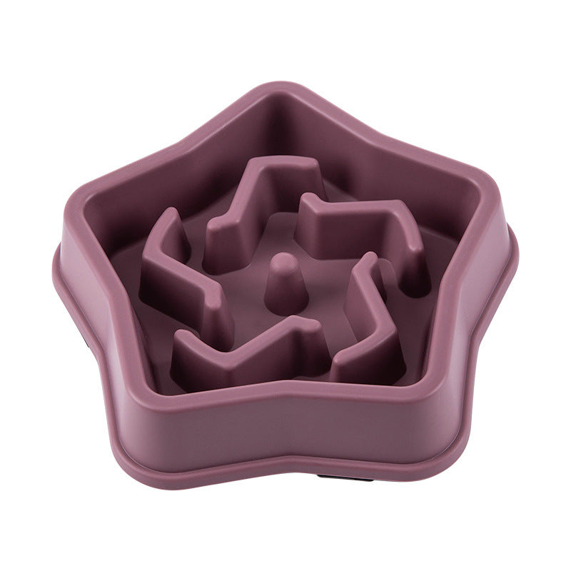 HKM-0531261 Slow Feed Dog Bowl with Choking Prevention, Yellow Plastic, 20.1 * 4.45cm