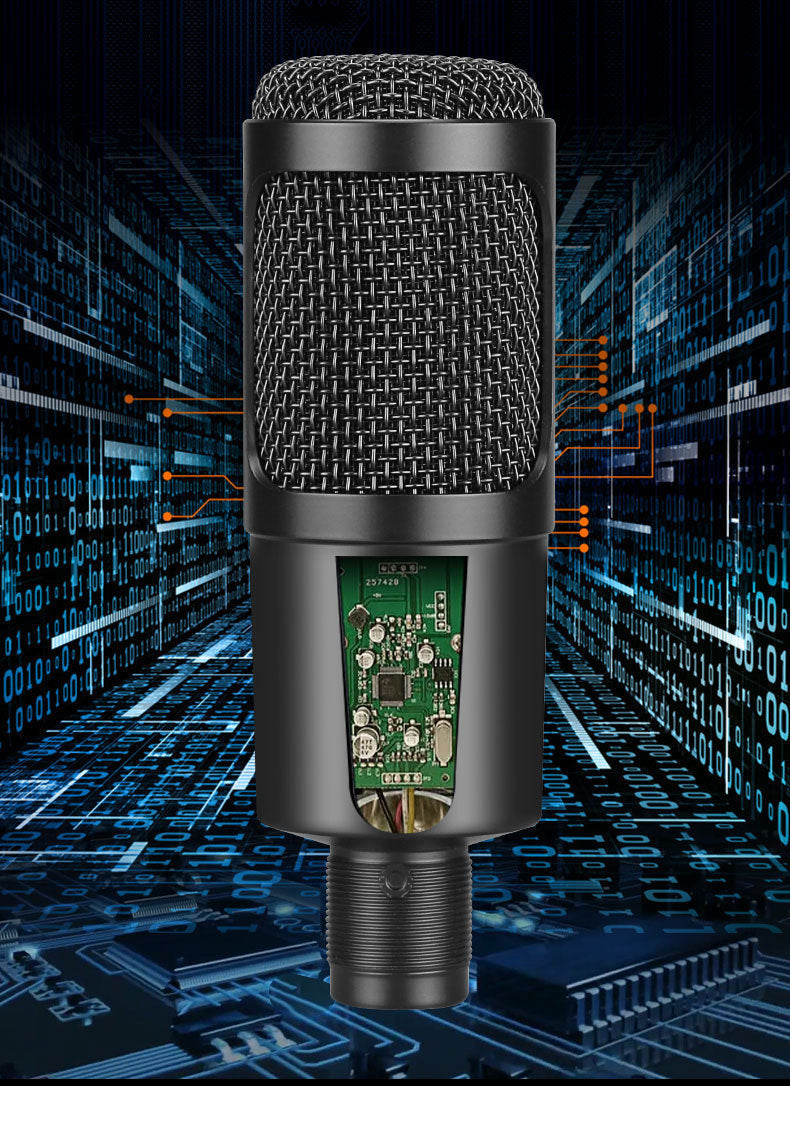 HKM-053331 Condenser Recording Microphone with Adjustable Desktop Stand for Home and Computer Use