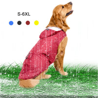 HKM-0533437 Reflective Windproof Hooded Raincoat for Large Dogs in Multiple Colors