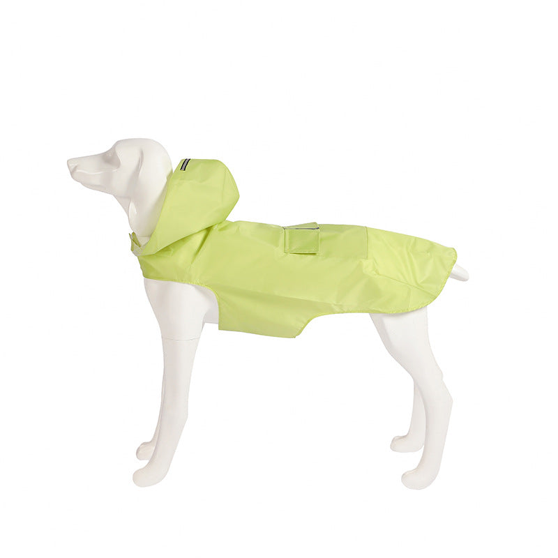 HKM-0533437 Reflective Windproof Hooded Raincoat for Large Dogs in Multiple Colors
