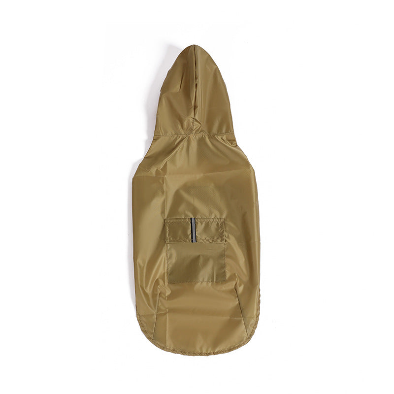 HKM-0533437 Reflective Windproof Hooded Raincoat for Large Dogs in Multiple Colors
