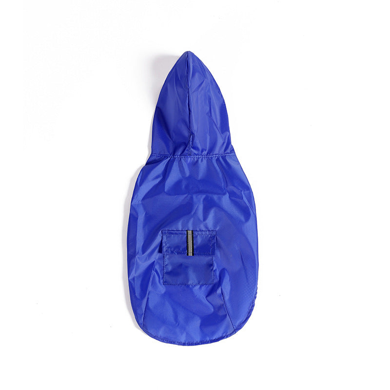 HKM-0533437 Reflective Windproof Hooded Raincoat for Large Dogs in Multiple Colors
