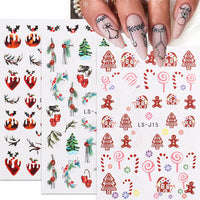 HKM-053459 3D Cartoon Christmas Tree Nail Patches - Festive Back Glue Design, 9.5x6.5cm