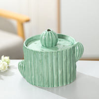 HKM-0535229 Automatic Ceramic Cat Water Fountain - 2L Capacity, Smooth Glaze, Multi-Functional Design