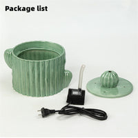 HKM-0535229 Automatic Ceramic Cat Water Fountain - 2L Capacity, Smooth Glaze, Multi-Functional Design