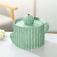 HKM-0535229 Automatic Ceramic Cat Water Fountain - 2L Capacity, Smooth Glaze, Multi-Functional Design