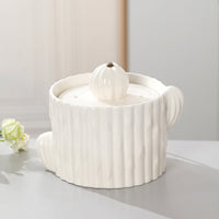 HKM-0535229 Automatic Ceramic Cat Water Fountain - 2L Capacity, Smooth Glaze, Multi-Functional Design