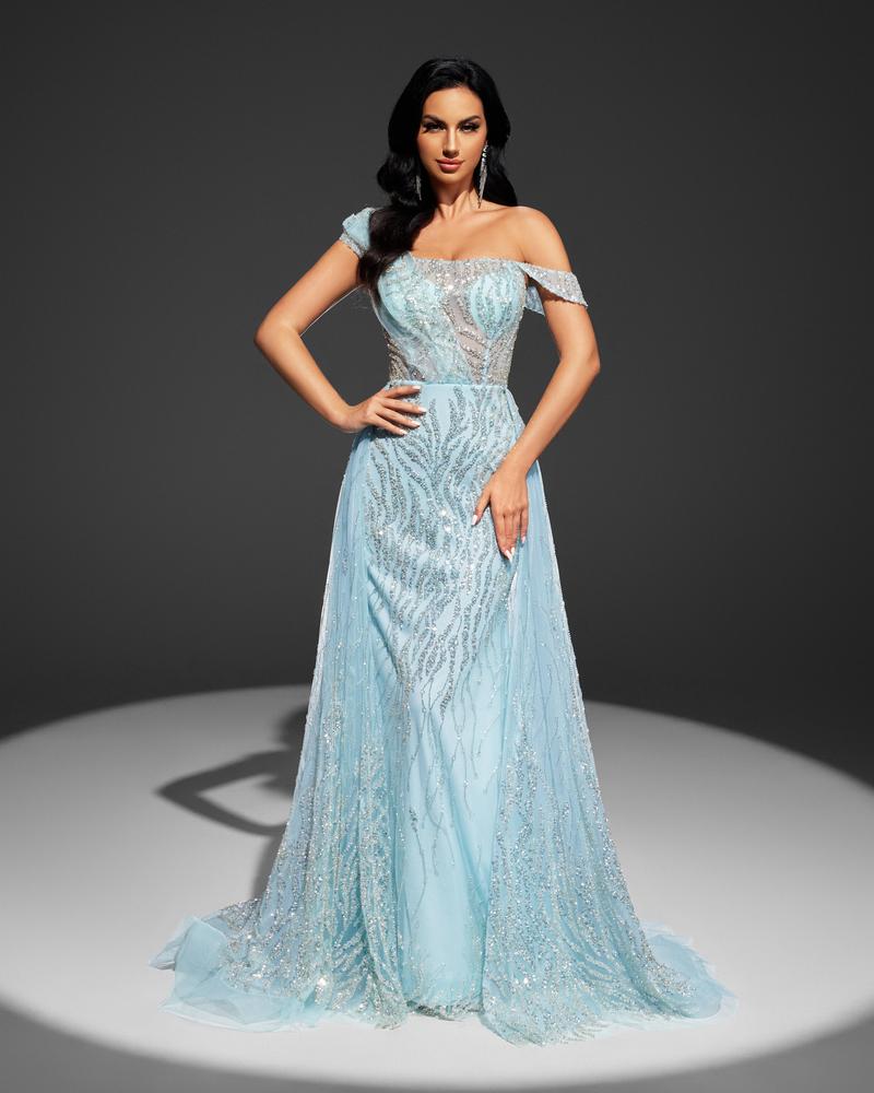 HKM-053523 Elegant Blue Evening Dress for Women - Style EZ25043