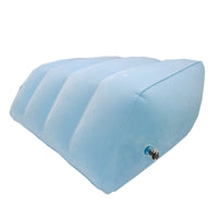HKM-053523 Portable Inflatable Flocking Leg Cushion for Comfortable Support and Relaxation, Blue