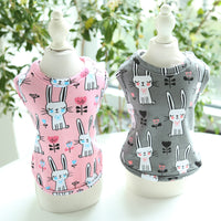 HKM-0535613 Cute Bunny Cartoon Cotton Pull Frame Vest for Pets - Available in Pink and Gray, Sizes XS to XL