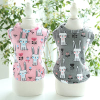 HKM-0535613 Cute Bunny Cartoon Cotton Pull Frame Vest for Pets - Available in Pink and Gray, Sizes XS to XL
