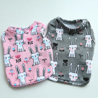 HKM-0535613 Cute Bunny Cartoon Cotton Pull Frame Vest for Pets - Available in Pink and Gray, Sizes XS to XL