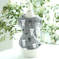 HKM-0535613 Cute Bunny Cartoon Cotton Pull Frame Vest for Pets - Available in Pink and Gray, Sizes XS to XL
