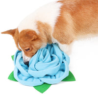 HKM-0535869 Rose Scented Polyester Chew Pad for Pet Food Training - 40 x 9 cm, Red Blue Off-White