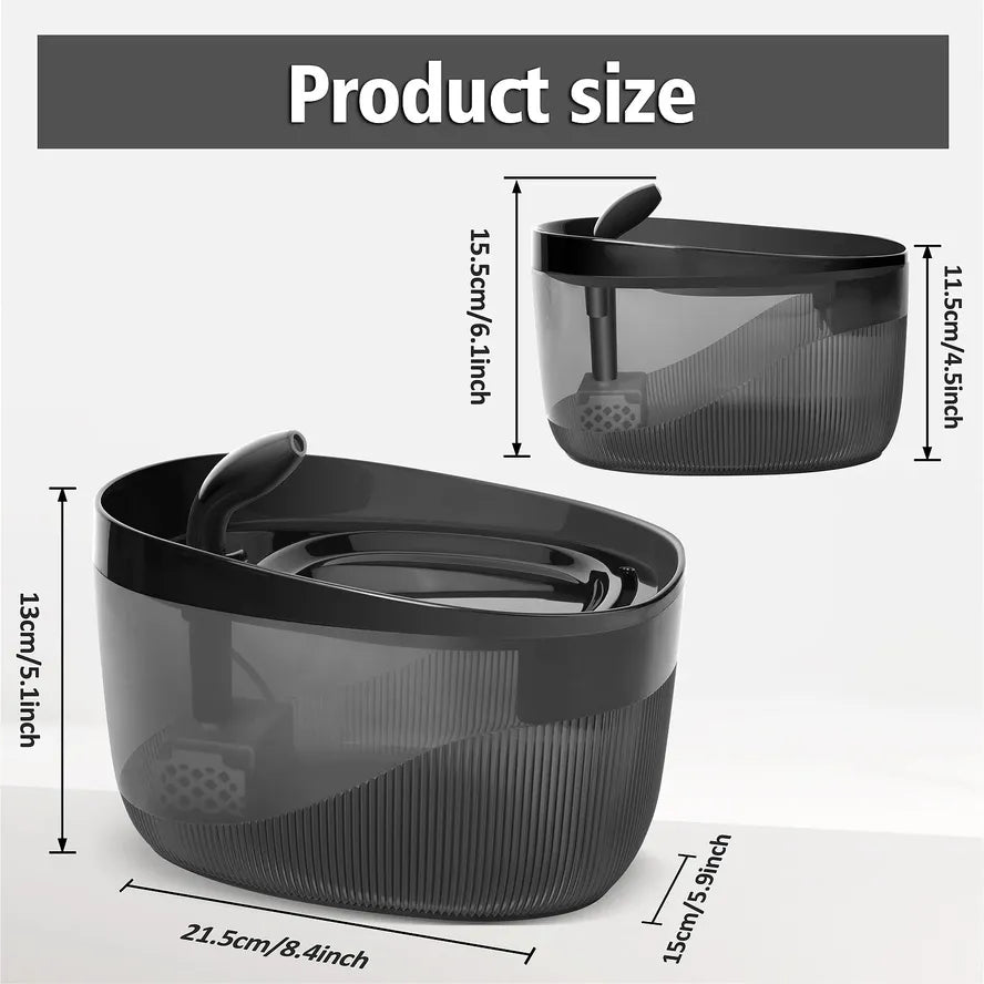 HKM-053587 Quiet Multi-Layer Filtration Pet Drinking Fountain for Cats and Dogs