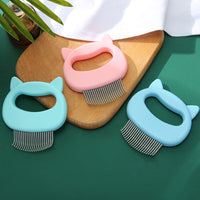 HKM-0536637 Cat Massage Comb for Long and Short-Haired Cats - ABS Material, 10x9 cm, Available in Blue, Green, Pink