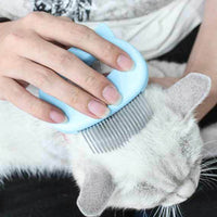 HKM-0536637 Cat Massage Comb for Long and Short-Haired Cats - ABS Material, 10x9 cm, Available in Blue, Green, Pink