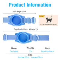 HKM-0537021 Anti-Loss Alarm Pet Collar - Casual Monochrome Design in Blue, Pink, or Black, 20cm-30cm Adjustable Polyester