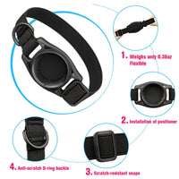 HKM-0537021 Anti-Loss Alarm Pet Collar - Casual Monochrome Design in Blue, Pink, or Black, 20cm-30cm Adjustable Polyester