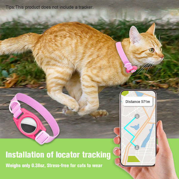HKM-0537021 Anti-Loss Alarm Pet Collar - Casual Monochrome Design in Blue, Pink, or Black, 20cm-30cm Adjustable Polyester