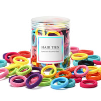 HKM-053715 100 Pcs Seamless Cotton Baby Hair Ties for Girls and Kids - Soft, Durable, and Multicolor Ponytail Holders