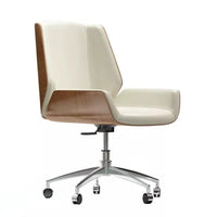 HKM-053843 Elegant Wooden Conference Chair with Black Walnut Plywood and Leather Upholstery