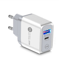 HKM-053843 Fast Charging 20W Mobile Phone Charger with QC3.0 USB and PD Interface