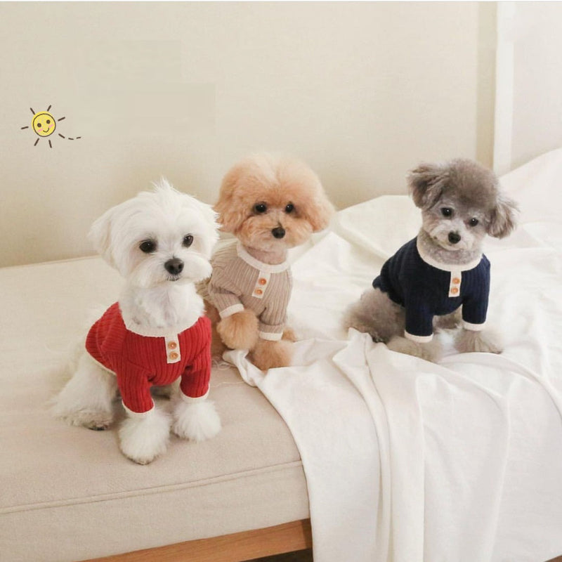 HKM-0539197 Color Contrast Casual Pet Clothing for Dogs and Cats - Red, Navy, Camel, Various Sizes